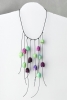 SILKY SPRING in purple & light green - Handmade Necklace